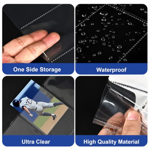 50 Pack 9 Pocket Card Sleeves Binder Sheets, Holds 900 Cards, Trading Card Sleeves for 3 Ring Binder, Protective Pages Sheets for Baseball, Football, Business, Game Cards