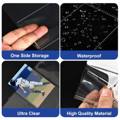 50 Pack 9 Pocket Card Sleeves Binder Sheets, Holds 900 Cards, Trading Card Sleeves for 3 Ring Binder, Protective Pages Sheets for Baseball, Football, Business, Game Cards