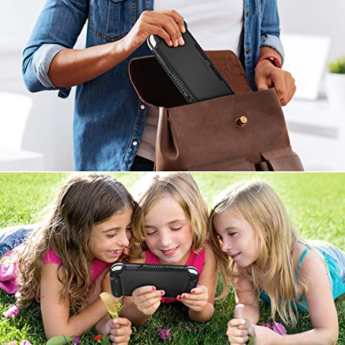 FINTIE Soft Silicone Protective Case for Nintendo Switch Lite 2019 | Ergonomic Grip, Anti-Slip, Shock-Absorption & Anti-Scratch, Lightweight Grip Case Cover, Black - color: Black