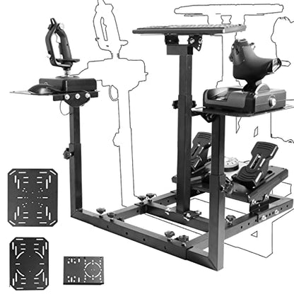 Anman Flight Racing simulator cockpit Wheel Stand Dual-Purpose Fit for Logitech Shifter Joystick Pedals,Thrustmaster/Hotas Warthog, Only Include Flight Joystick Mount Three Sizes Shift Lever Panels