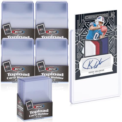 BCW 138 PT. Thick Card Topload Holder - Pack of 50 | Durable Rigid PVC Toploader | Toploaders for Memorabilia, Jersey, Patch, and Relic Cards | Ideal for Collectors and Hobbyists