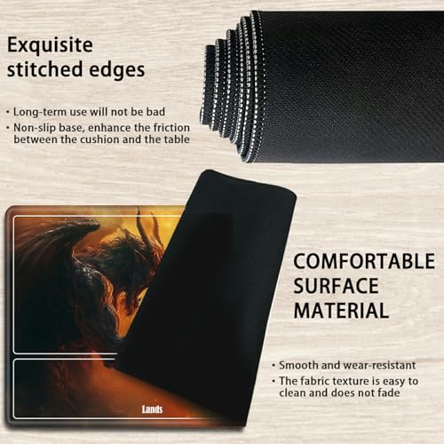 MTG Playmat with Zones, TCG Card Game Play Mat with Stitched Edges, Non-Slip Rubber Base Gaming Desk Mat, Smooth Surface 24 x 14 Inch, Jesus Christ Fight The Devil - color: Jesus Christ Fight the Devil, size: Zone 1