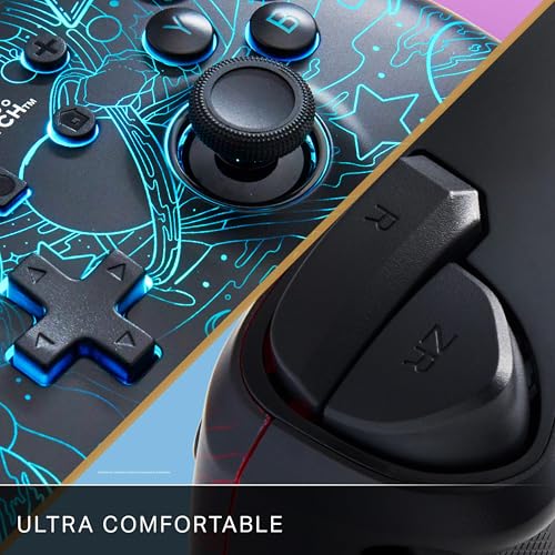 PowerA™ Enhanced Wireless Controller for Nintendo Switch with Lumectra™ – Galactic Vortex, RGB lighting reveals a hidden galaxy design, rechargeable battery, motion controls, officially licensed - style: Ghost RGB Lighting
