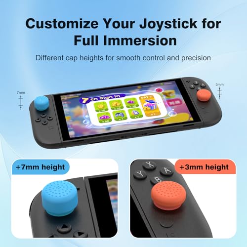 WEOTOO 8 Pack Thumb Grips Compatible with Nintendo Switch 2 (2025), Thumb Grip Caps for Switch 2, Enhanced Gaming Grip Set, Joycon Grip Button Stick Cover, Improve Control- Blue and Orange - color: Blue and Orange