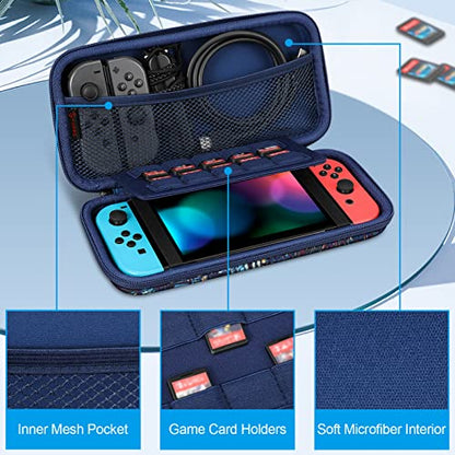 FINTIE Carrying Case for Nintendo Switch / Switch OLED Model (2021) | Portable Travel Storage Bag, Shockproof Protective Cover, 10 Game Card Slots & Inner Pocket, Starry Night - color: starry night