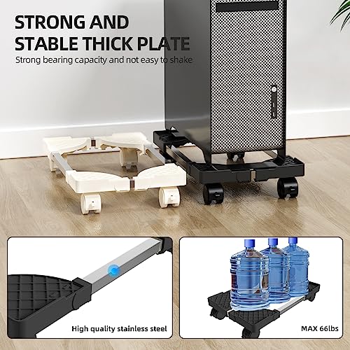 Computer Tower Stand, Adjustable Length & Width, Fits Most PC | PC Floor Stand for Carpet, Mobile CPU Holder with 4 Locking Caster Wheels, PC Riser Fits Office, Gaming - color: White