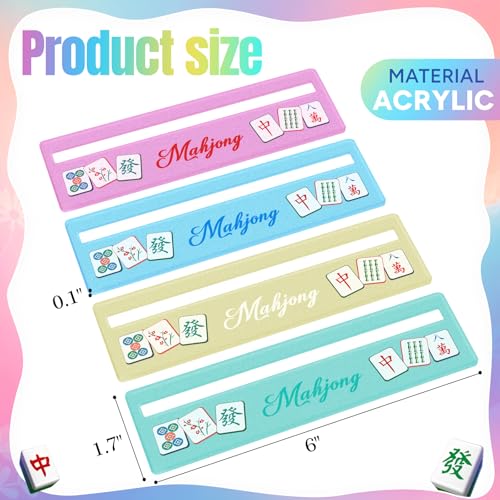Mahjong Line Finder, 4 Pack Bright Mahjong Rules Helper Reader Beginner-Friendly Accessories - Mixed - color: Mixed