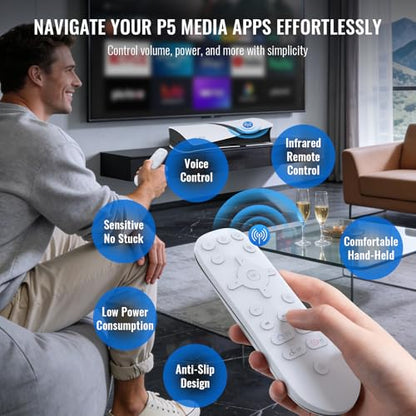 Media Remote Control Compatible with PlayStation 5,Gaming Remote for PS5 with TV Power/Volume Controls, Dedicated Streaming Buttons(Not Include Batteries)