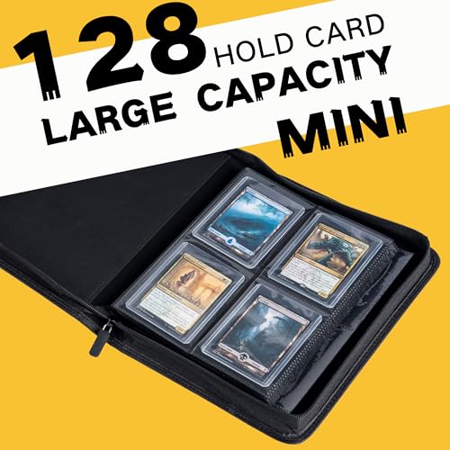 Top loader Binder, Holds 128+ Toploaders（Black） | 4 Pocket Top Loader Card Storage Case, Double-Sided Pockets for trading card in 3 x 4'' Toploaders - color: Toploader Binder Black
