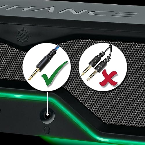 ENHANCE SB1 High Excursion Computer Soundbar - USB Powered Computer Speaker, Under Monitor Speaker with 10W Peak, LED Volume Control Knob, Headset Pass Through, Gaming Soundbar for PC - color: Green