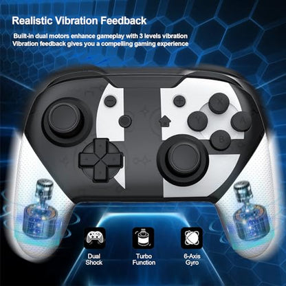 Dritrip Wireless Pro Controller Compatible with Switch/Switch Lite/Switch OLED, Switch Remote Gamepad with Joystick, Double Vibration, Wake-up and Motion Control