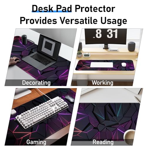Stylish Geometric Design Gaming Mouse pad, Non-Slip Rubber Base, Stitched Edges, 31.5x11.8 inch Large Mouse pad, Suitable for Gaming and Desk Pads - color: Geometric color