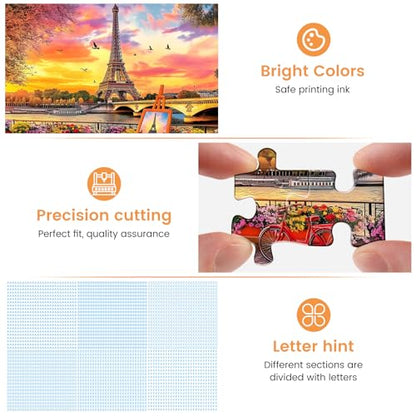 500 Piece Puzzles for Adults,Tower Jigsaw Puzzles 500 Pieces for Adults | Romance Sunset Puzzle Adult Jigsaw Puzzles Games Premium Cardboard Puzzle for Tabletop Family Activity Gift - style: Tower