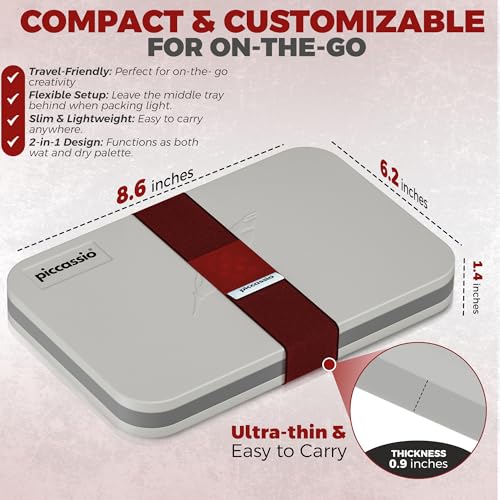 Stay Wet Palette for Acrylic Painting, Easy to Clean, Sturdy and Durable, Ideal for Painting Miniatures, Warhammer Painters, Students, Beginners, and Hobbyists - color: Gray
