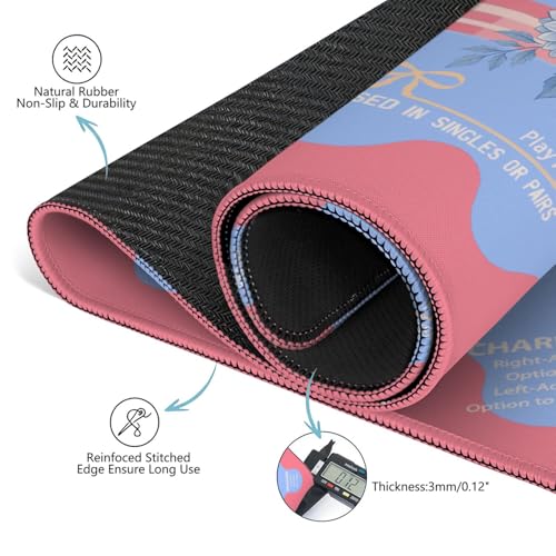 Elegant Mahjong Mat with Rules, 31.5*31.5in Anti Slip American Mahjong Mat for Table, Noise Reduction, Neoprene Mah jongg Mats with Carrying Bag & 3 Dices, Mahjong Set Gift, Board Tile Games Mats - color: Floral10