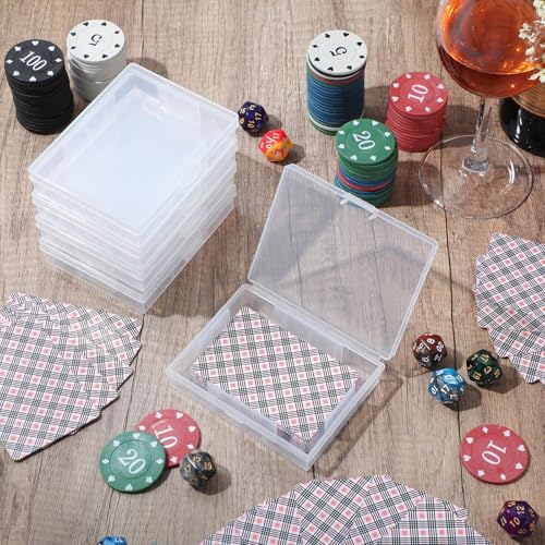 Skylety 12 Pcs blank Playing Card Case, Clear Poker Box Snap Closed, Plastic Playing Game Card Storage Box Holder for Poker, Suitable for 3.7x2.7 Inch