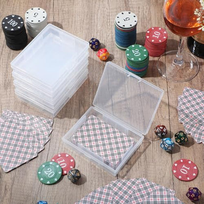 Skylety 12 Pcs blank Playing Card Case, Clear Poker Box Snap Closed, Plastic Playing Game Card Storage Box Holder for Poker, Suitable for 3.7x2.7 Inch