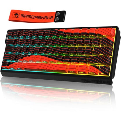 ATTACK SHARK MAMBASNAKE X60 HE Wireless 8K Mechanical RT Keyboard-Black Red | Tri Mode-2.4Ghz/BT/Wired,Hall Effect Magnetic Switch,RGB Backlight,0.01mm Accuracy,4000 mAh battery,Web Driver for PC Win Mac - color: Black Red, size: Keyboard