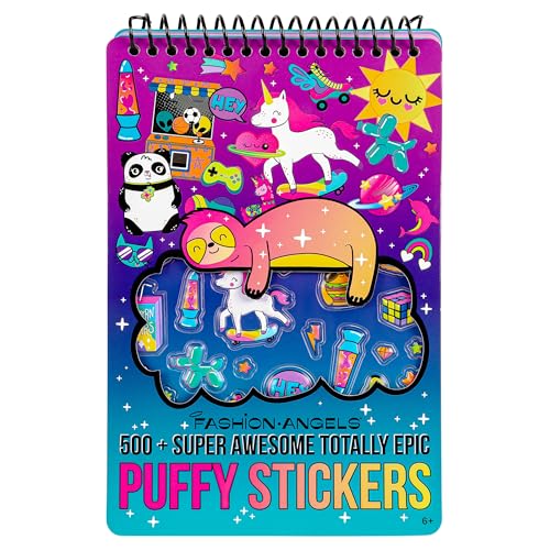 Fashion Angels 500+ Puffy Sticker Book | Includes 30 Pages of Cute Unicorn 3D Stickers for Tween Girl Aesthetic, Ideal for Kids Ages 8+