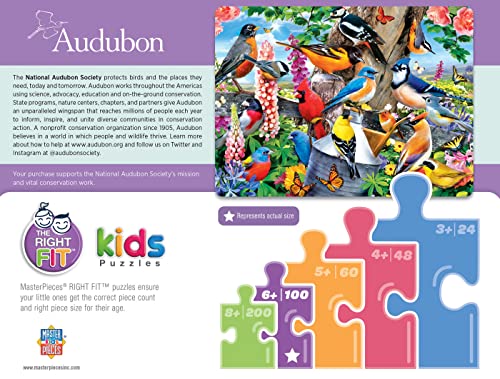 MasterPieces 100 Piece Jigsaw Puzzle for Kids - Audubon Spring Gathering-14"x19" - style: Audubon