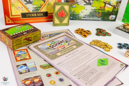 Asmodee Cozy Stickerville Board Game - Narrative Strategy Game of Village Building & Storytelling, Family-Friendly Fun for Kids & Adults, Ages 8+, 1-6 Players, 30 Minute Playtime