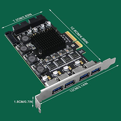 PCIE X4 to 4X Channels 8-Ports Superspeed 5Gbps USB 3.0 Expansion Card, 4X Dedicated USB 3.0 5Gbps Channels 20Gbps Total Bandwidth, Built in FebSmart Self-Powered Technology (FS-4C-U8-Pro) - style: FS-4C-U8-Pro