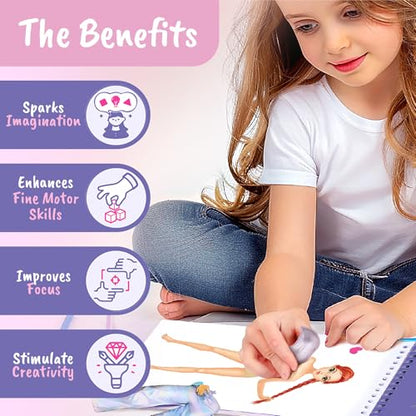Dance Recital Gifts for Girls. Dress Up Sticker Activity Book. | Fashion design sticker book featuring dancer poses, paper doll dress-up games, and creative play for kids ages 5 and up. - color: Sticker Dress Up Dancers
