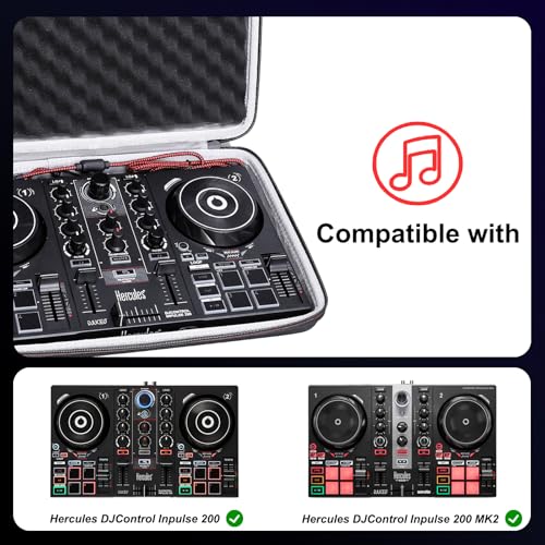 LTGEM DJ Controller Case for Hercules DJControl Inpulse 200 / DJControl Inpulse 200 MK2 - Hard Storage Travel Protective Carrying Bag (Case Only) - size: Hercules Inpulse 200
