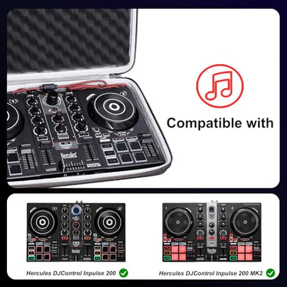 LTGEM DJ Controller Case for Hercules DJControl Inpulse 200 / DJControl Inpulse 200 MK2 - Hard Storage Travel Protective Carrying Bag (Case Only) - size: Hercules Inpulse 200