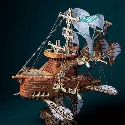 GuDoQi 3D Wooden Puzzles for Adults, DIY Fantasy Spaceship Model Kit, Educational Brain Teaser for Adults to Build, DIY Assembly Kit, Woodcraft Kit, Make Your Own Gifts for Christmas Day