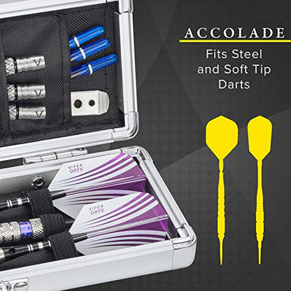 Casemaster Accolade Aluminum Dart Case Holds 3 Steel Tip and Soft Tip Darts, Slim Profile Fits into Your Pocket - size: One Size