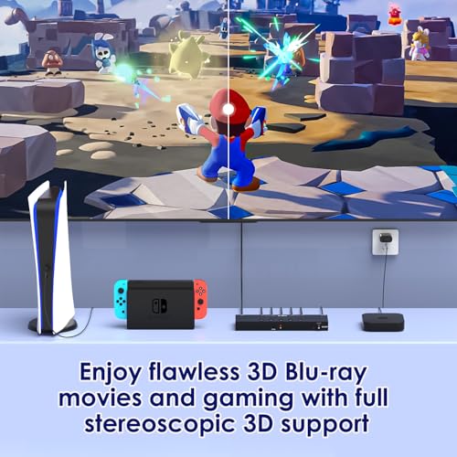8K@60Hz HDMI 2.1 Switch 5 in 1 Out, 48Gbps Ultra HD 4K 120Hz, HDR10/Dolby Vision, 3D, Supports DTS-HD, Dolby TrueHD Compatible with PS5/4 Xbox Nintendo Switch Roku Apple TV Fire Stick Gaming PC - size: 8K@60Hz 5 in 1 Out HDMI Switch