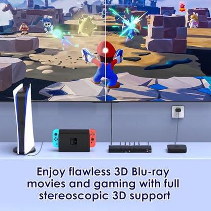 8K@60Hz HDMI 2.1 Switch 5 in 1 Out, 48Gbps Ultra HD 4K 120Hz, HDR10/Dolby Vision, 3D, Supports DTS-HD, Dolby TrueHD Compatible with PS5/4 Xbox Nintendo Switch Roku Apple TV Fire Stick Gaming PC - size: 8K@60Hz 5 in 1 Out HDMI Switch