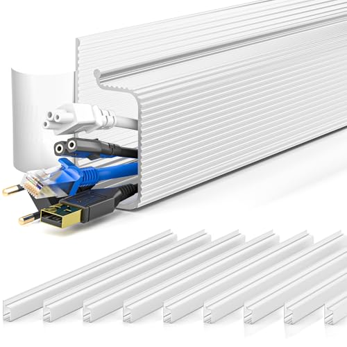YECAYE 157in Cable Management, Cord Organizer,Easy Install Self-Adhesive Cable Organizer,Cord Management, Desk Wire Holder for Office Organization,Child and Pet Proofing, White - color: White, size: 157in