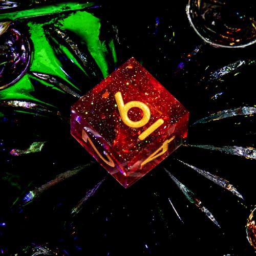 DND Dice Set Handmade 7 Accessories Sharp Edge Dice for Dungeons and Dragons TTRPG Games, Multi-Sided RPG Polyhedral Resin Sharp Edge Dice Roleplaying Games (Black Red) - color: Black Red