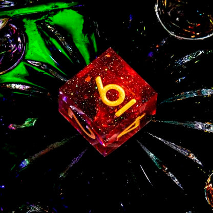 DND Dice Set Handmade 7 Accessories Sharp Edge Dice for Dungeons and Dragons TTRPG Games, Multi-Sided RPG Polyhedral Resin Sharp Edge Dice Roleplaying Games (Black Red) - color: Black Red
