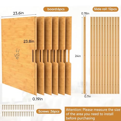 6 Pcs Wood Tray Dividers for Cabinet, Cuttable Insert Organizer | Plug-in Cookie Sheet Organizer, Multi-Layer Embedded Storage,Kitchen Cabinet Organization,Space-Saving Organizer for Kitchen