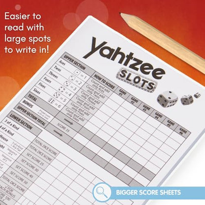 JOY FOR ALL Yahtzee Slots Game - Senior Friendly Dice & Slot Machine Combo - Easy to Read Score Sheet - Cognitive Activity for Older Adults & Families - style: Yahtzee Slots