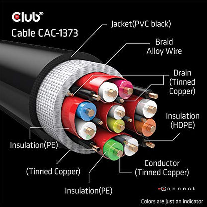 Club3D CAC-1373 Ultra High Speed HDMI Certified Cable 4K 120Hz 8K 60Hz (with DSC 1.2, 3 Meter/9,84 Feet Black, Male-Male - style: 3m/9.84ft