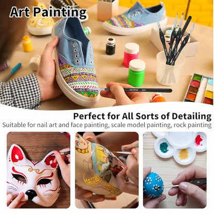 GETHPEN Detail Paint Brushes Set, 15pcs Miniature Paint Brushes | Micro Detail Paint Brush Set, Small Fine Detail Model Brushes, for Acrylics, Watercolors & Paint by Number, Figurine - size: 15 Sizes