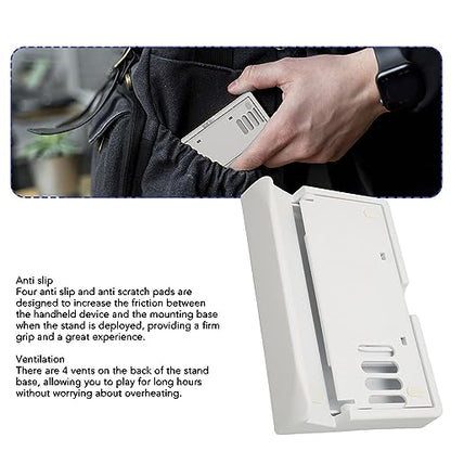Handheld Game Console Stand, Three Level Adjustable tilt Angle White PC Material with Heat Dissipation Holes Suitable for PC Device Game Consoles and Handheld Devices