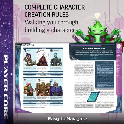 Starfinder Player Core Special Edition - Complete Rulebook, 10 Ancestries, 6 Classes - Tabletop RPG - Limited Deluxe Faux Leather Hardcover with Metallic Deboss and Bound-in Ribbon Bookmark