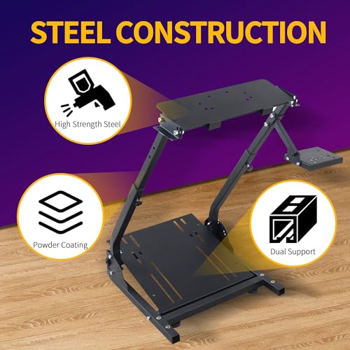 Migoda G920 Racing Steering Wheel Stand Shifter Mount fit,Folding Wheel Stand, Height Adjustable Steering Wheal Stand Compatible with G25,G27,G29,G920 Gaming NOT Included Racing Wheel