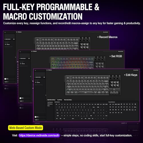 K1 Pro Macro Keyboard, Wired Only Full-Key Programmable On-Board Keypad, Custom Gaming Streaming Mechanical Keyboards with Screen & Knob, Gasket, RGB Backlit, Hot Swappable Shortcut Pad - color: Black