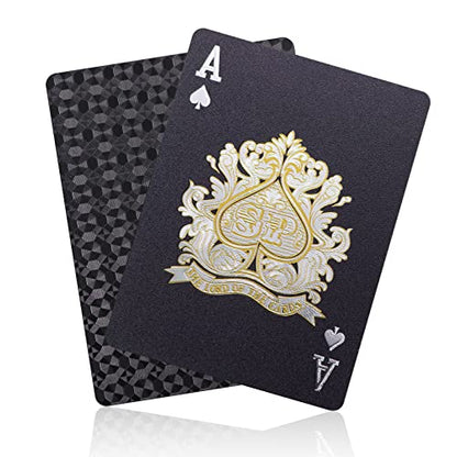 WJPC Black Diamond Premium PVC Material Elastic Waterproof Poker Playing Cards,Cool Playing Cards for Party and Game,Deck of Cards - color: Black Diamond