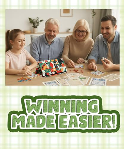 Playing Card Holders for Adults Bingo Pull Tabs Abstract Pattern | Gambling Tickets Card Game Holders for Canasta Poker Bridge Cards Casino - color: Yellow/Green
