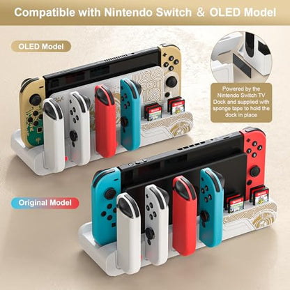 Switch Controller Charging Dock Compatible with Nintendo Switch OLED-The Legend of Zelda: Tears of The Kingdom Edition ＆ Switch Model Joycon, Switch Charging Station for 6 Joycons, Game Storage Stand - color: Tears of the Kingdom Edition