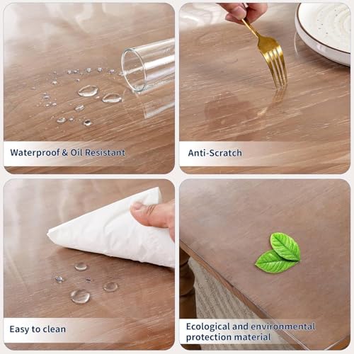 14 x 32 Inch Clear Table Cover Protector, 2mm Thick Clear Desk Mat, Plastic Table Cover, Vinyl Table Protector, Desk Mats on Top of Desks - size: 14" x 32"