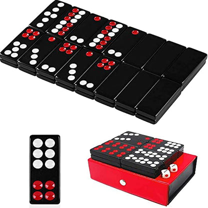32PCS Pai Gow Tiles Game Set, Chinese Traditional Black Dominoes Pai Gow Poker, Best Casino Game Party Fun Toy for Entertainment (20#) - size: 20#