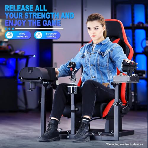 Marada Racing Flight Game Mount with Red Seat Compatible with Thrustmaster A10C Hotas Warthog,Adjustable,Throttle,Joystick & Keyboard Not Included